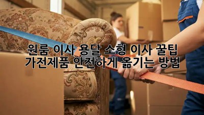 원룸 이사, 용달 소형 이사 꿀팁! 가전제품 안전하게 옮기는 방법